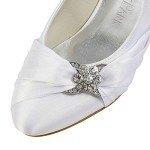 Elegantpark Low Heel Bridal Shoes with Rhinestones