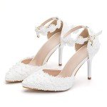Floral Lace High Heel Bridal Party Pumps