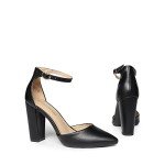 DREAM PAIRS Women's Coco Black Mid Heel Pumps