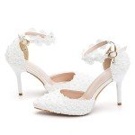 Floral Lace High Heel Bridal Party Pumps