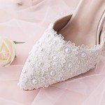 Floral Lace High Heel Bridal Party Pumps