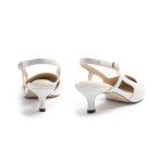 Women's White Slingback Kitten Heels Size 10