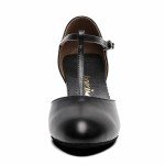 Bokimd Women's Black T-Strap Ballroom Dance Heels