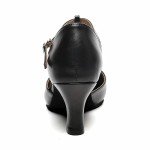 Bokimd Women's Black T-Strap Ballroom Dance Heels