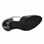 Bokimd Women's Black T-Strap Ballroom Dance Heels