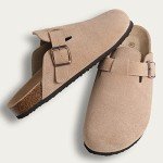 KIDMI Women's Suede Clogs with Arch Support