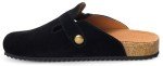 Women's Suede Clogs with Arch Support - Black