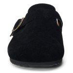 Women's Suede Clogs with Arch Support - Black