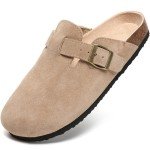 Maxome Women's Soft Suede Cork Footbed Clogs