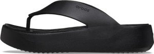 Black Wedge Platform Flip Flops for Women
