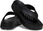 Black Wedge Platform Flip Flops for Women
