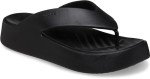Black Wedge Platform Flip Flops for Women