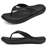 Comfortable Orthotic Flip Flops for Women - Black