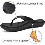 Comfortable Orthotic Flip Flops for Women - Black