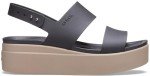 Women's Crocs Brooklyn Low Wedge Sandals - Black/Mushroom