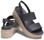 Women's Crocs Brooklyn Low Wedge Sandals - Black/Mushroom