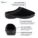 Isotoner Women's Black Microterry Flat Sandals