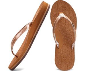 Women's Lightweight Arch Support Beach Flip Flops - Khaki