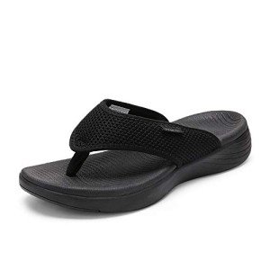 Women's Black Arch Support Soft Cushion Flip Flops