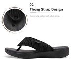 Women's Black Arch Support Soft Cushion Flip Flops
