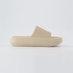 CUSHIONAIRE Women's Khaki Feather Cloud Slide Sandals