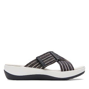 Clarks Women's Arla Wave Black Slide Sandals
