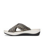 Clarks Women's Arla Wave Black Slide Sandals