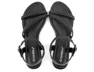 Stylish Black Gladiator Flat Sandals for Women