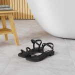 Stylish Black Gladiator Flat Sandals for Women