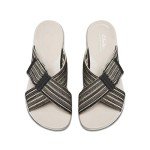 Clarks Women's Arla Wave Black Slide Sandals