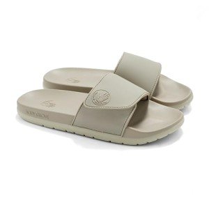 Cushioned Slide Sandals with Adjustable Strap - Taupe