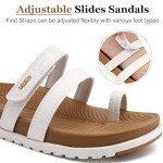 Comfortable Arch Support Slides for Women in Khaki