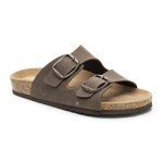 Women’s Adjustable Cork Footbed Flat Sandals - Brownish Yellow