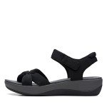 Clarks Women's Black Arla Shore Flat Sandal