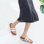 Comfortable Arch Support Slides for Women in Khaki