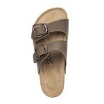 Women’s Adjustable Cork Footbed Flat Sandals - Brownish Yellow