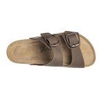 Women’s Adjustable Cork Footbed Flat Sandals - Brownish Yellow
