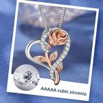 18K White Gold Heart Pendant Necklace for Women
