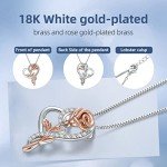 18K White Gold Heart Pendant Necklace for Women