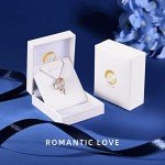 18K White Gold Heart Pendant Necklace for Women