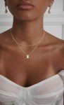 Personalized 14K Gold S Initial Necklace for Women