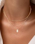 Personalized 14K Gold S Initial Necklace for Women