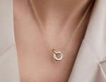 Trendy Gold and Silver Double Ring Necklace