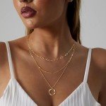 Dainty 14k Gold Layered Necklace for Women