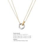 Trendy Gold and Silver Double Ring Necklace
