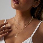 Dainty 14k Gold Layered Necklace for Women