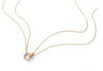 Trendy Gold and Silver Double Ring Necklace