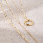 Dainty 14k Gold Layered Necklace for Women