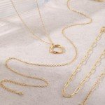 Dainty 14k Gold Layered Necklace for Women