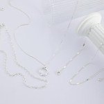 Trendy Silver Layered Necklace Set for Women